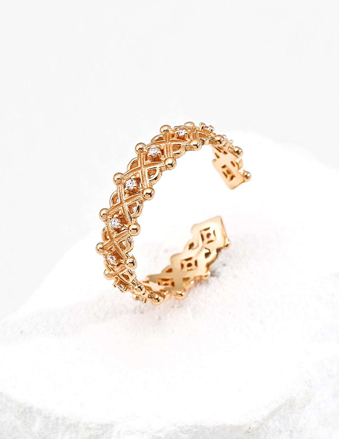 Zirconia Open Ring | Women's Open Ring | Eudorra Jewelry