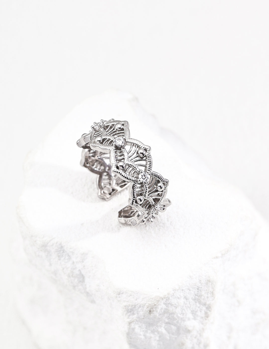 Radiance Glyph Open Ring ｜Eudorra Jewelry.