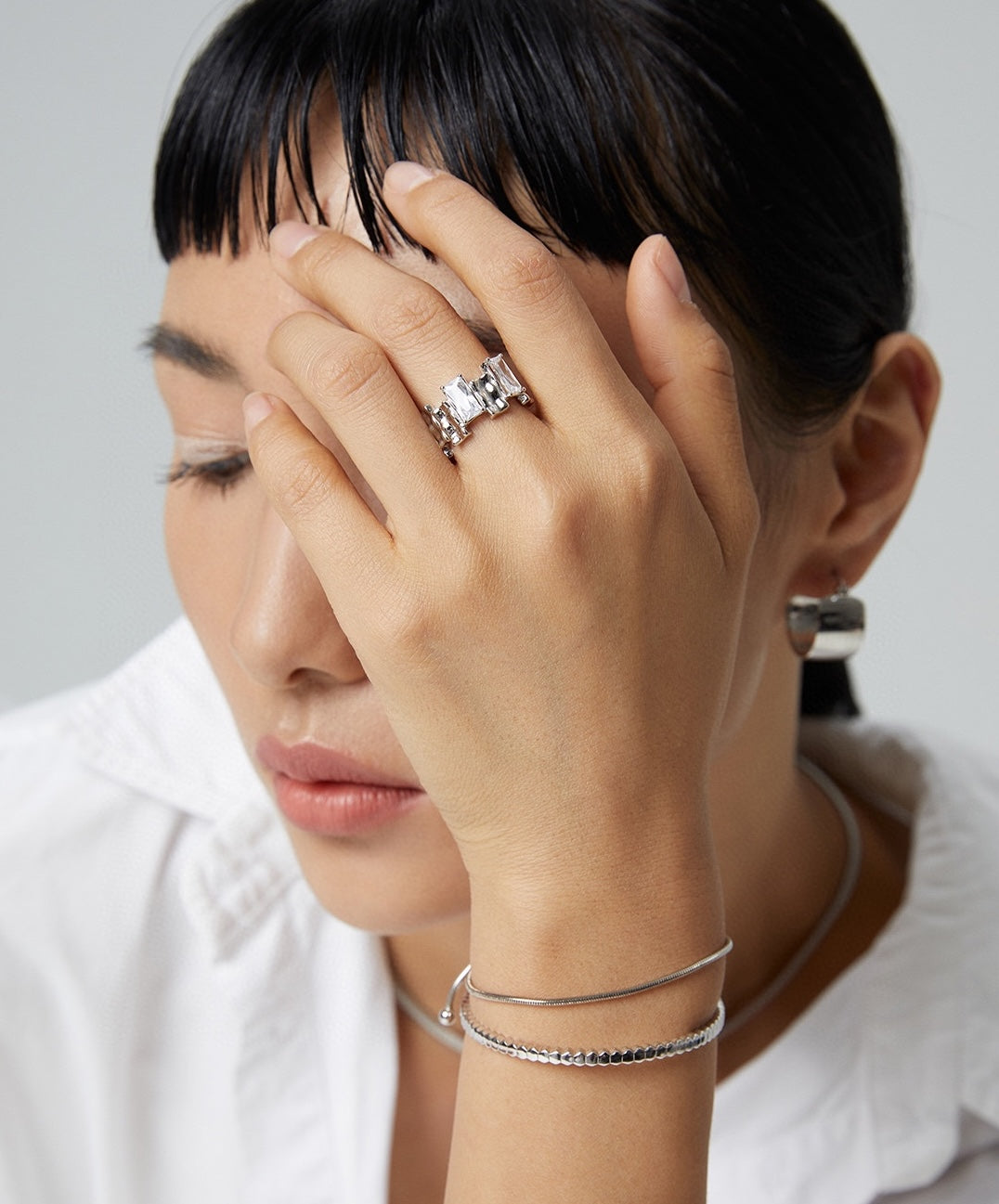 Zirconia Signet Ring | Silver Signet Ring | Eudorra Jewelry